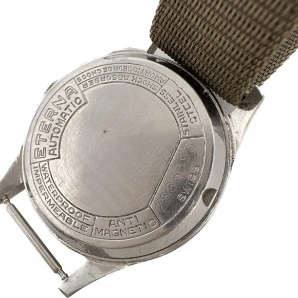 Vintage Eterna Military 17 Jewel Men Bumper Automatic Wristwatch 833 Swiss Steel - Picture 9 of 12